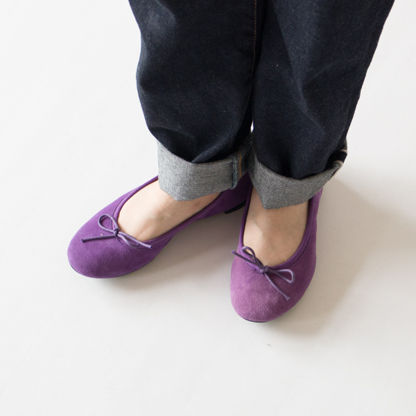 【受発注】TRAVEL SHOES シルキースエードバレエシューズ TR-009SK PURPLE
