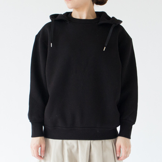 後付けルーズフィットパーカー(BLACK、身長162cm)