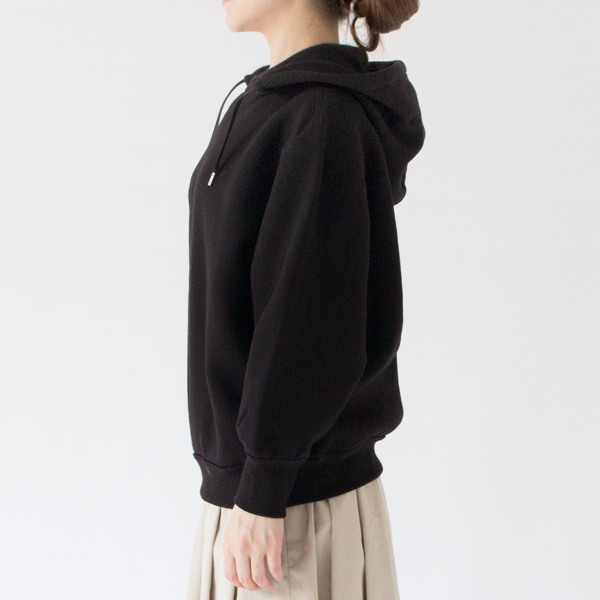 後付けルーズフィットパーカー(BLACK、身長162cm)