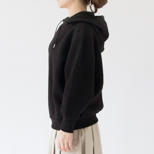 後付けルーズフィットパーカー(BLACK、身長162cm)
