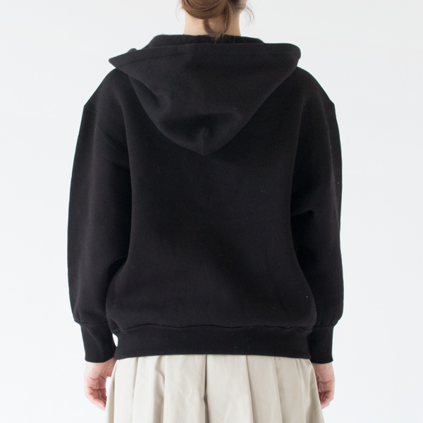 後付けルーズフィットパーカー(BLACK、身長162cm)