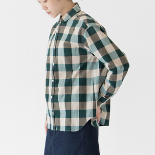 コットンブロックチェック 長袖シャツ(GREEN、身長162cm) コットンブロックチェック 長袖シャツ(GREEN、身長162cm)
