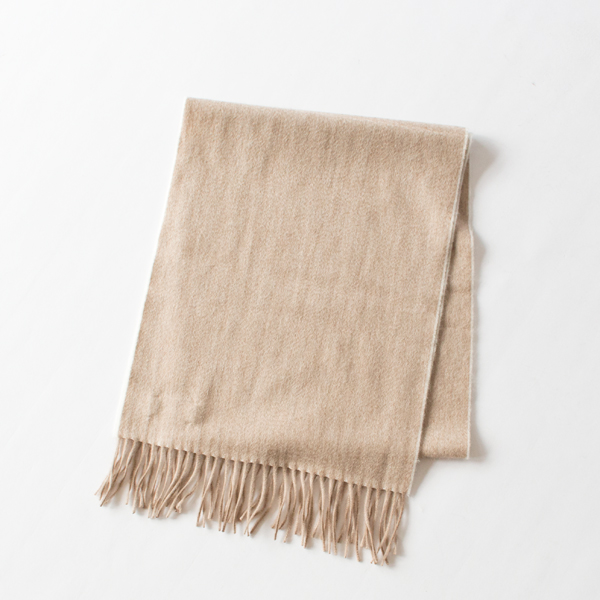 カシミヤマフラー Arran Semi (Stone×White Reversible)