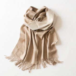 カシミヤマフラー Arran Semi (Stone×White Reversible) カシミヤマフラー Arran Semi (Stone×White Reversible)