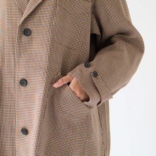 フレンチワークで見られるデザインのポケット(BROWN)