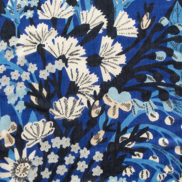 ぽってりとしたフォルムに線画を組み合わせた花々(BLUE) ぽってりとしたフォルムに線画を組み合わせた花々(BLUE)