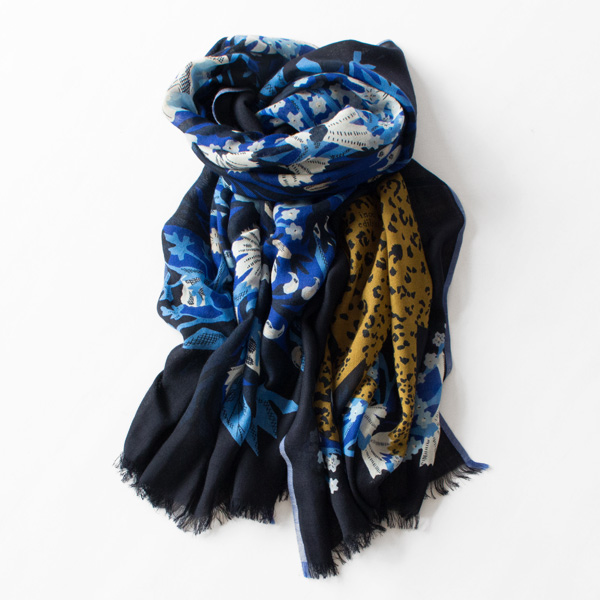 ウールストール BLOOM (BLUE) ウールストール BLOOM (BLUE)