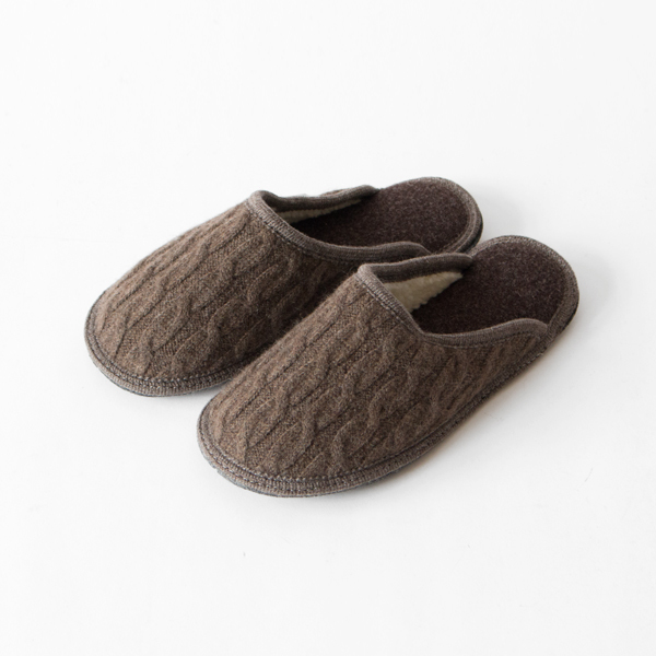 ウールスリッパ STELLA TRECCIA MARRONE