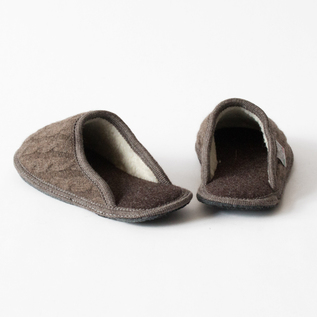 ウールスリッパ STELLA TRECCIA MARRONE ウールスリッパ STELLA TRECCIA MARRONE