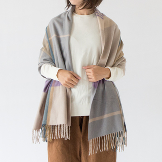 カシミヤ チェック ストール／Cesare Gatti（チェザーレ