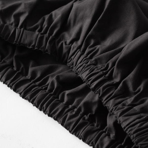 ウエストゴムでリラックスしてご着用いただけます(BLACK)