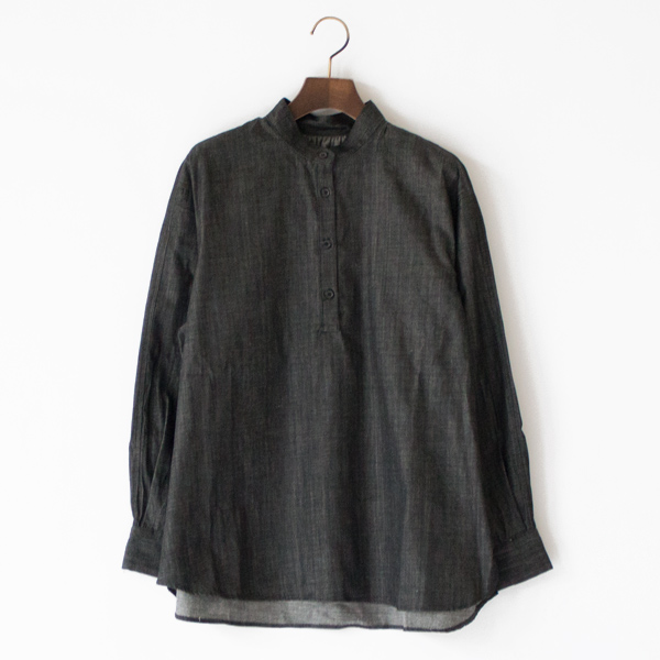 BLACK6oz ツイルピマデニム スプリットラグランシャツ BLACK6oz ツイルピマデニム スプリットラグランシャツ