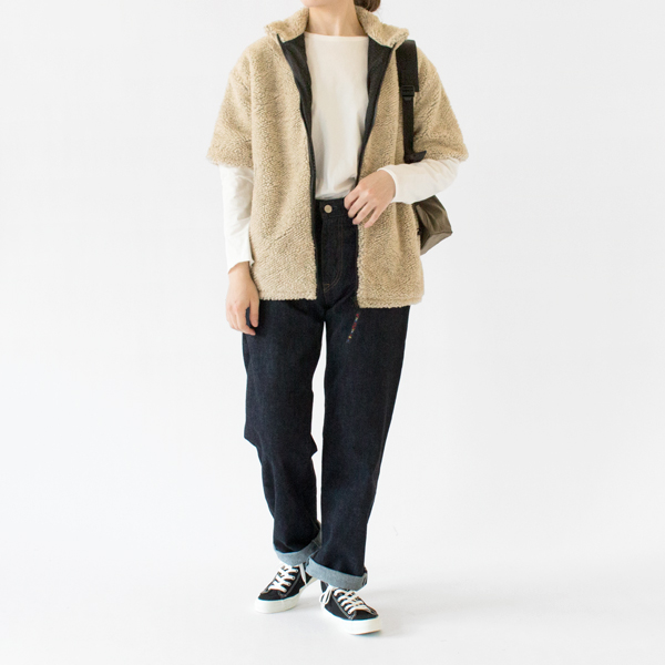 お出かけにさっと羽織れる（Cashmere・身長163cm）