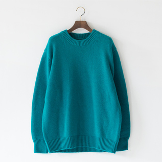 ソフトラムウール ニット BLUE／YONETOMI NEW BASIC（ヨネトミニュー 