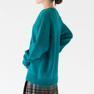 ソフトラムウール ニット BLUE／YONETOMI NEW BASIC（ヨネトミニュー