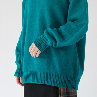 ソフトラムウール ニット BLUE／YONETOMI NEW BASIC（ヨネトミニュー