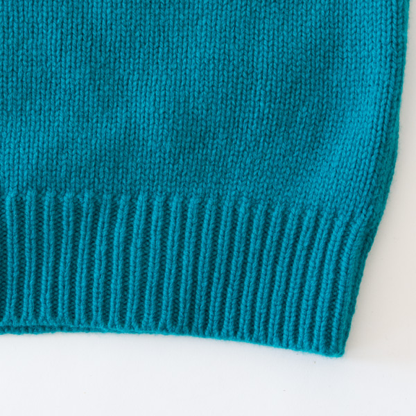 ソフトラムウール ニット BLUE 裾