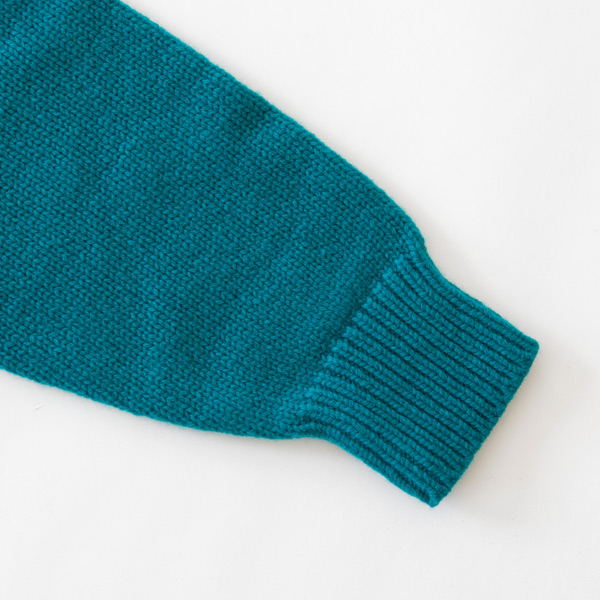 ソフトラムウール ニット BLUE 袖