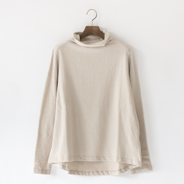 コットンリネンカシミヤ ハイネックAラインプルオーバー(GRAIGE)