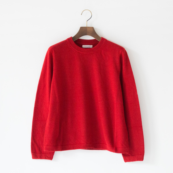 カシミヤウールクルーネックセーター(RED)