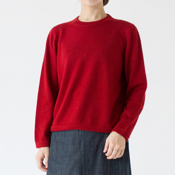 カシミヤウールクルーネックセーター(RED、身長162cm) カシミヤウールクルーネックセーター(RED、身長162cm)