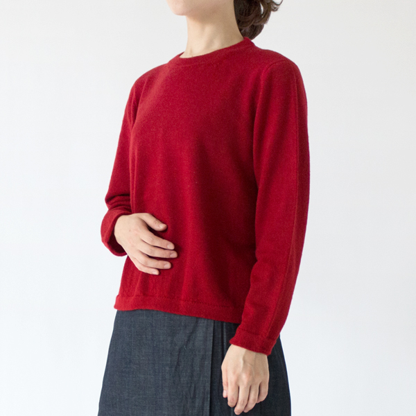 カシミヤウールクルーネックセーター(RED、身長162cm) カシミヤウールクルーネックセーター(RED、身長162cm)