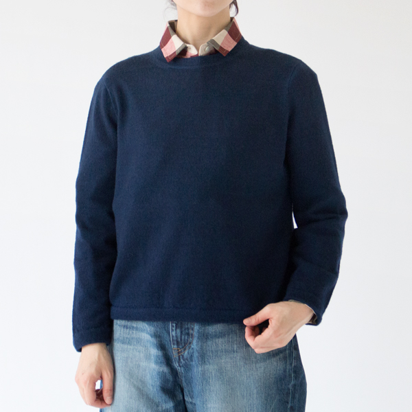 カシミヤウールクルーネックセーター(NAVY、身長162cm) カシミヤウールクルーネックセーター(NAVY、身長162cm)