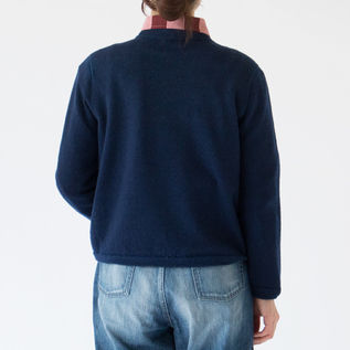カシミヤウールクルーネックセーター(NAVY、身長162cm)
