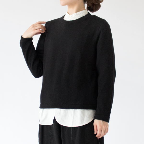 カシミヤウールクルーネックセーター(BLACK、身長162cm) カシミヤウールクルーネックセーター(BLACK、身長162cm)