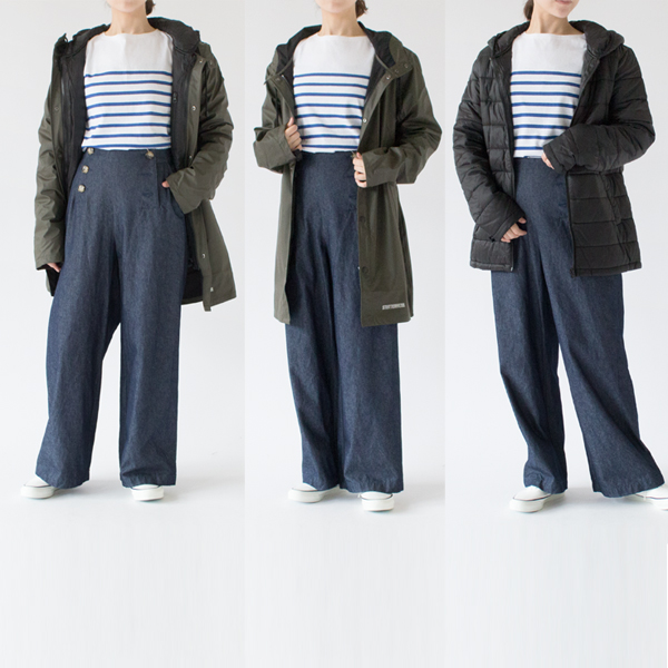 3WAYの着方で(身長：162cm、GREENサイズ2)