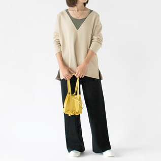 H ハバー/サック裏毛 Vネック/ステッチ プルオーバー /1 HAVERSACK ハバーサック 裏毛 Vネック ステッチ プルオーバー トップス