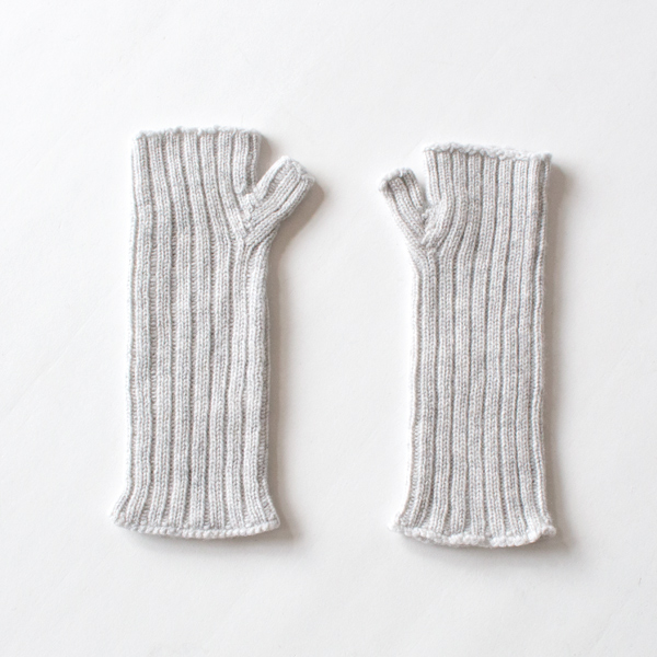 カシミヤリブリストウォーマー(LIGHT GREY)
