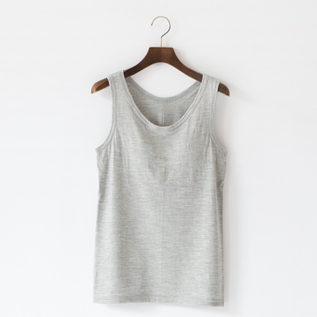 Super100’s ウール天竺パッド入りタンクトップ(L.GREY) Super100’s ウール天竺パッド入りタンクトップ(L.GREY)