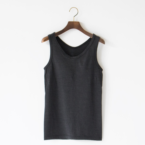Super100’s ウール天竺パッド入りタンクトップ(C.GREY)