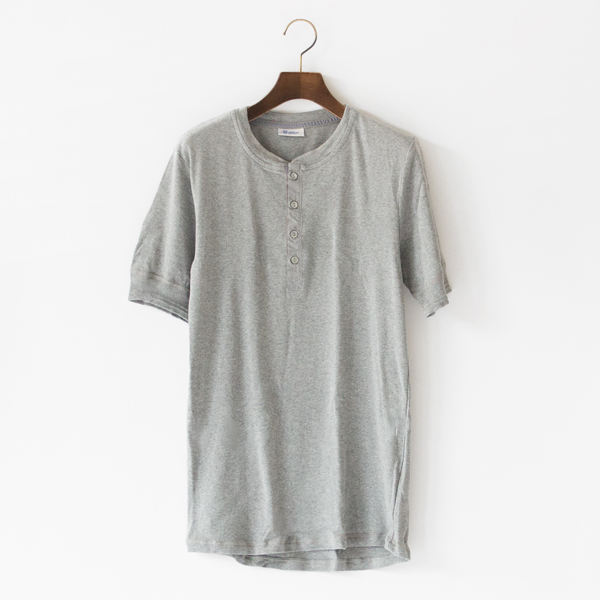 ヘンリーネックTシャツ(GREYMELANGE)