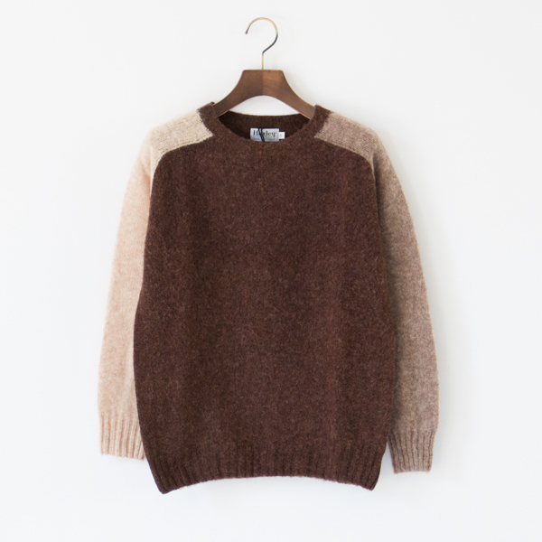 3カラークルーネックニットプルオーバー(COFFEE TUSK NUTMEG)