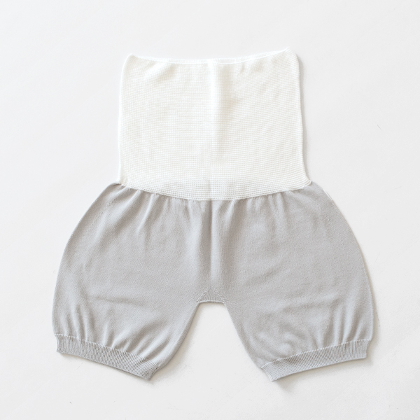 おなかをつつむ　はらまきパンツ 綿混(WHITE GREIGE)