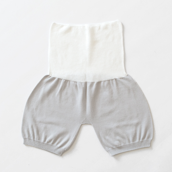 おなかをつつむ　はらまきパンツ 綿混(WHITE GREIGE)