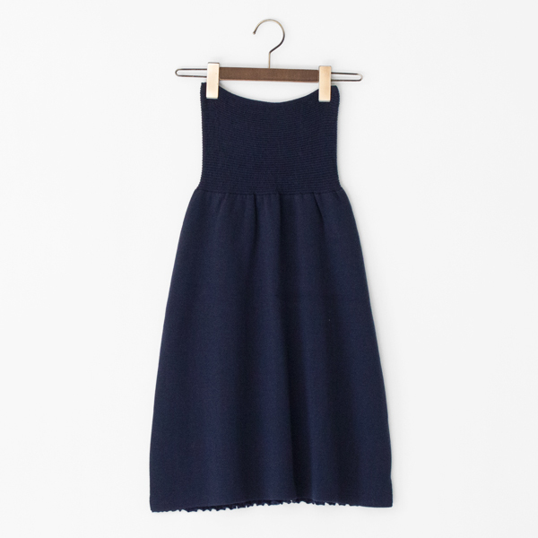 おなかをつつむ のびるニットレイヤードスカート(NAVY)