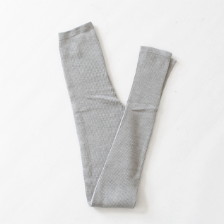 あしをつつむ リブ編みレギンス ウールシルク(LIGHT GREY)