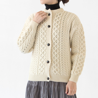 メリノウール ケーブルカーディガン／aran woollen mills