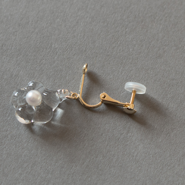 【別注】PEARL K10 ウメ(イヤリング)