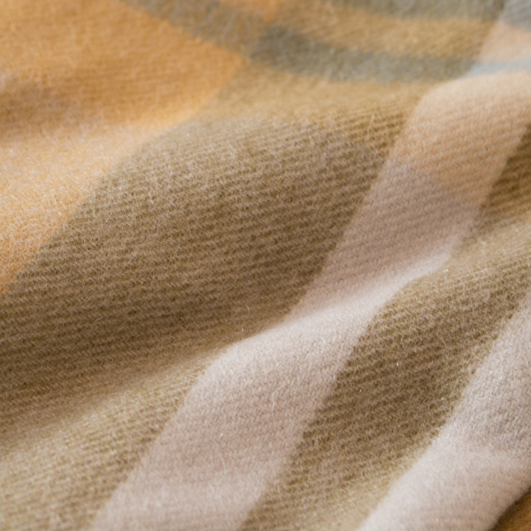 カシミヤ チェック ストール(TARTAN CAMEL)