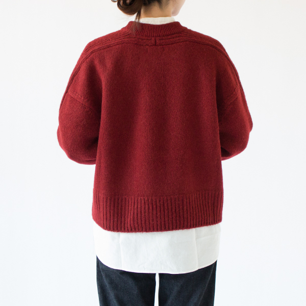 ベビーキャメル エポーレットセーター(RED、身長162cm)