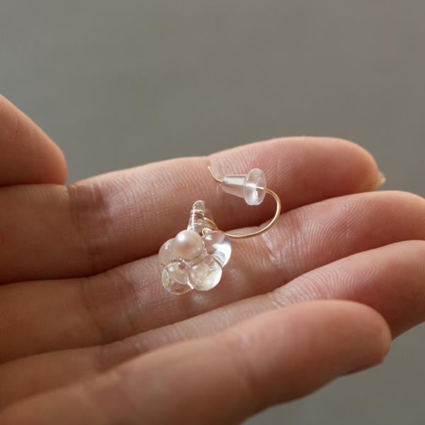 【別注】PEARL K10 ウメ(ピアス)