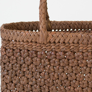 山ぶどうかごバッグ 六枚織花結び編み レザーハンドル付き／宮本工芸