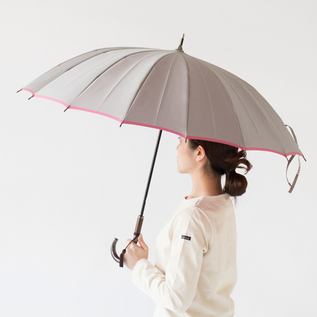 甲州織 長傘 かさね グレー/ローズピンク／KOMIYA（コミヤ）｜愛着を