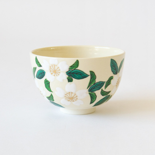 抹茶碗 彩白桜