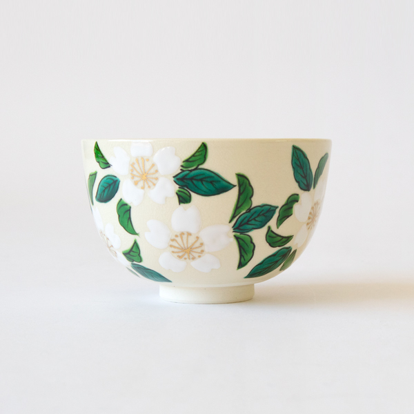 抹茶碗 彩白桜