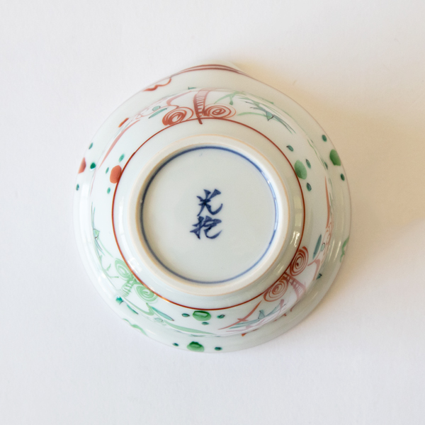 宝瓶 彩赤青絵花鳥 裏面 宝瓶 彩赤青絵花鳥 裏面